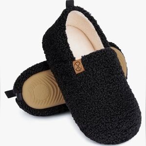 Women's Slippers Memory Foam House Shoes Cozy Indoor Outdoor Black 7.5-8US